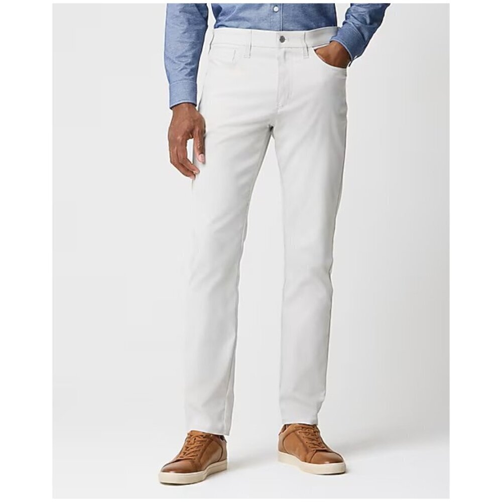 J. Crew Men's Slim Tapered Leg Fit Five Pocket Tech Pants Stone Size 32x34 NWT